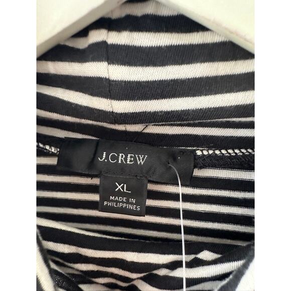 J.Crew Tissue Black & White Stripe Long Sleeve Turtleneck Shirt Women's XL NEW - Picture 5 of 6